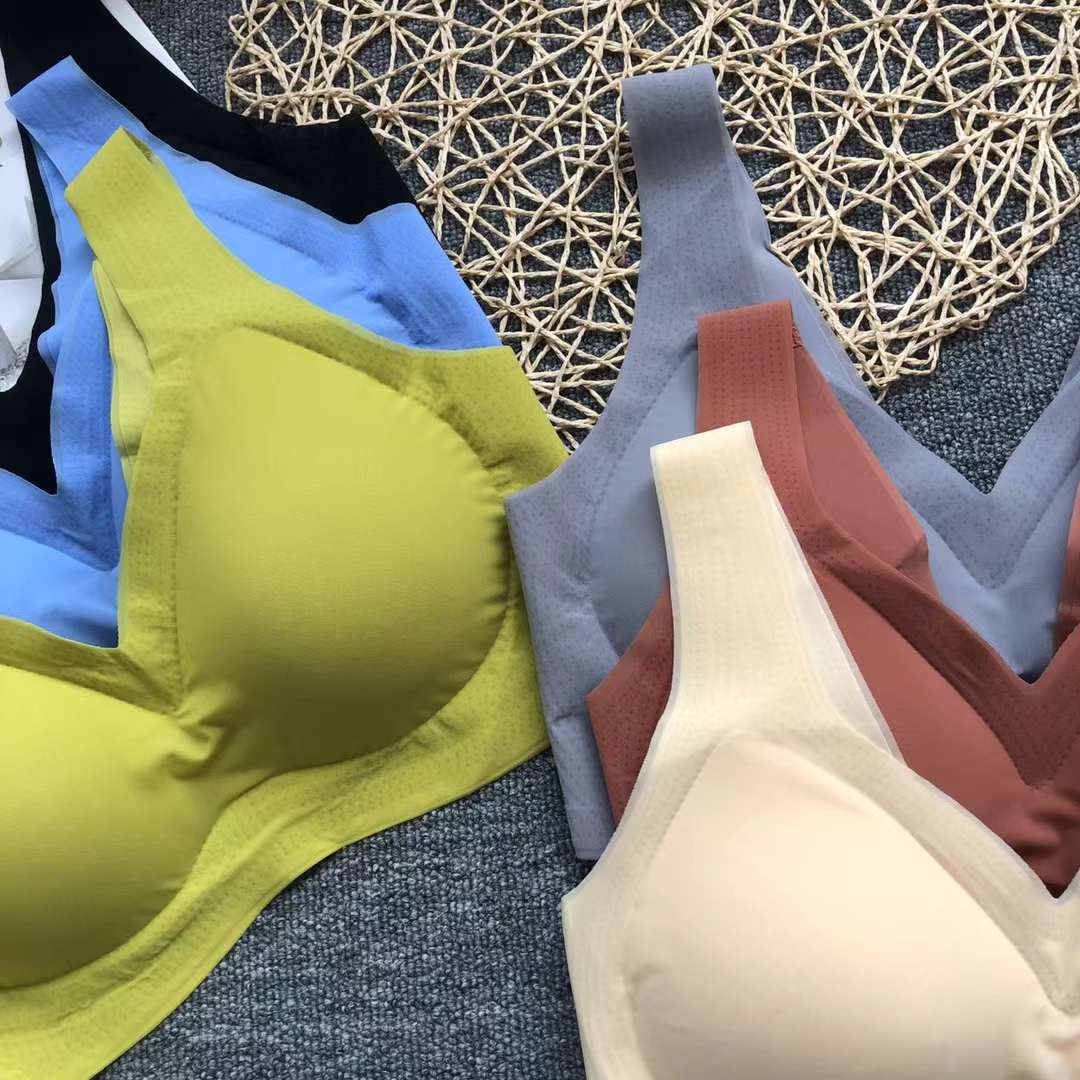 Nueva taza de látex sin marcas de alta calidad, chaleco de dama sin anillo de acero, bra de yoga, ropa interior deportiva, mujer al por mayor