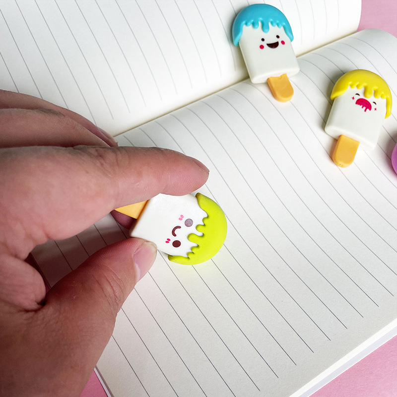 Borrador de helado de expresión facial creativo coreano lindo dibujos animados pequeño borrador estudiante lápiz borrador kindergarten Premio regalo