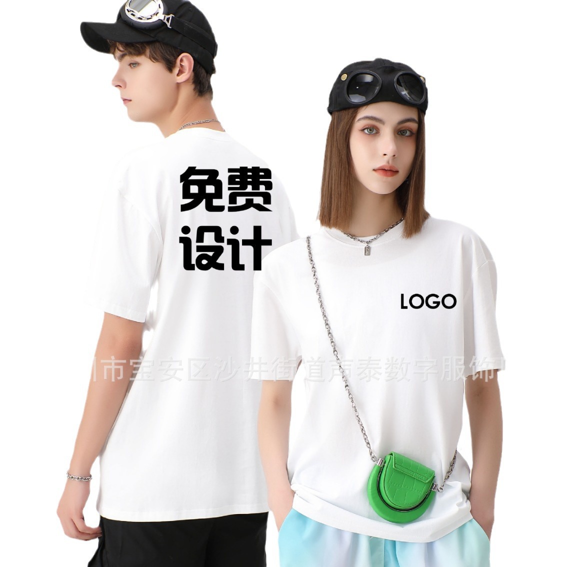 Comercio exterior personalizado pesado algodón de manga corta t hombre marca de moda europea y americana suelta hombro caído color sólido camiseta de algodón de gran tamaño