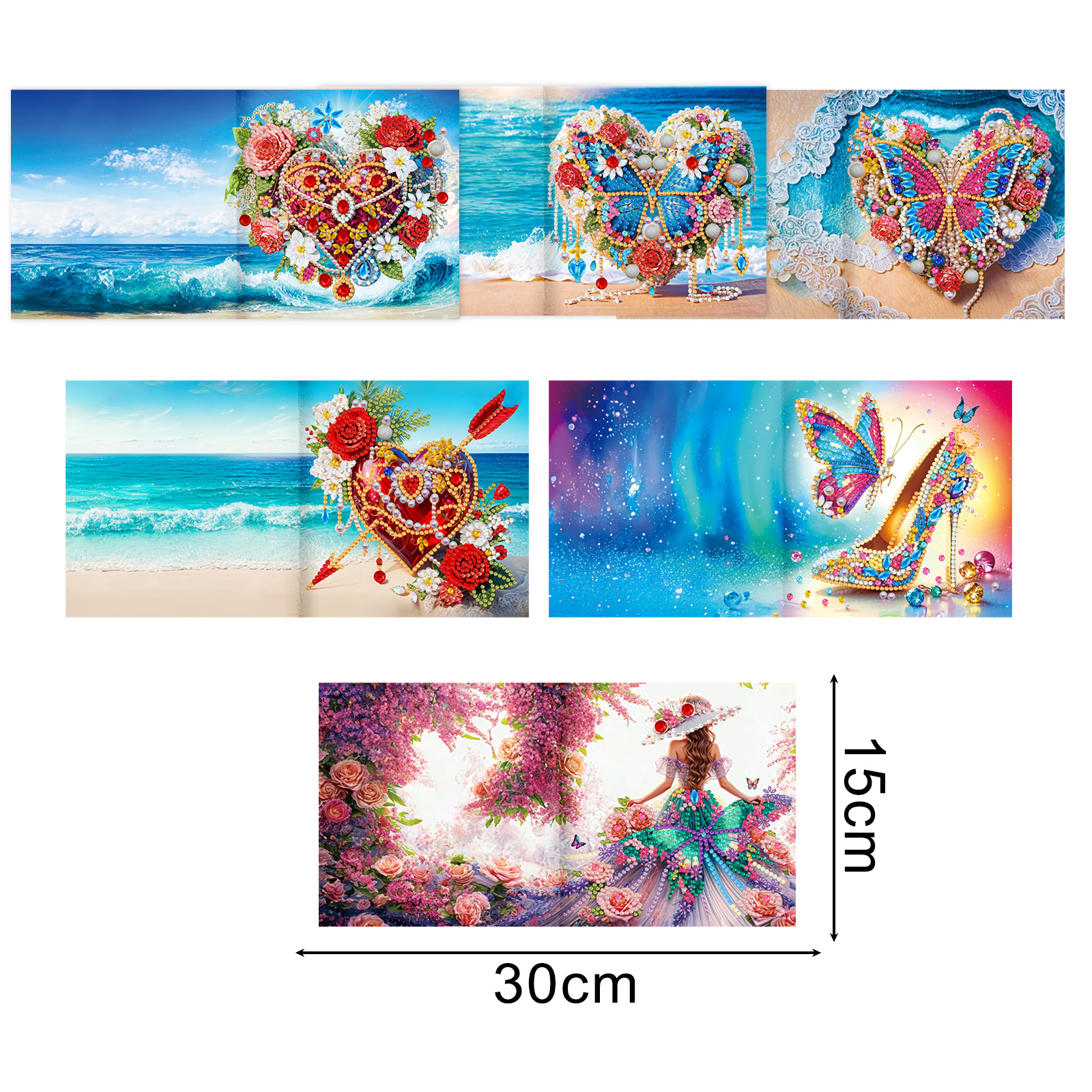 Diamante pintado periferia mariposa diamante tarjeta de felicitación exclusiva mano puntuación perforada puede ser distribuida al por mayor