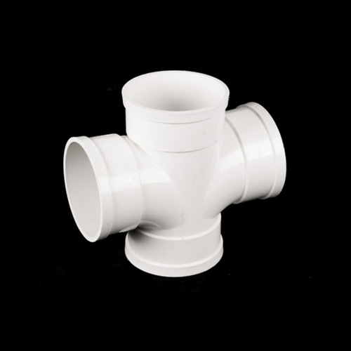 PVC four-way joint PVC flat four-way drainage pipe sewer pipe adhesive fitting diameter reducer flat cross joint