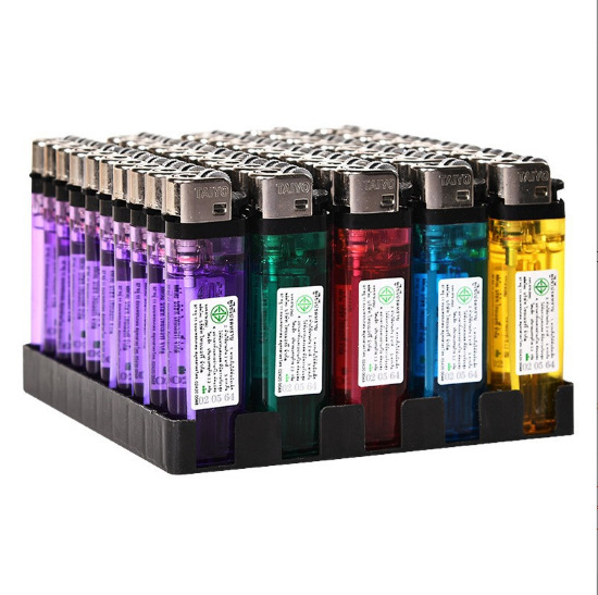 Encendedor desechable transparente de llama fuerte, ajustable y engrosado, seguridad mejorada, 63 mm