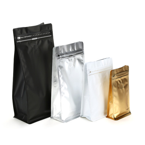 Coffee Bean Packaging Bag One-way Valve Bag Eight-side Sealed Stand-up Bag Exhaust Bag Accordion Stand-up Bag Dog Food Bag
