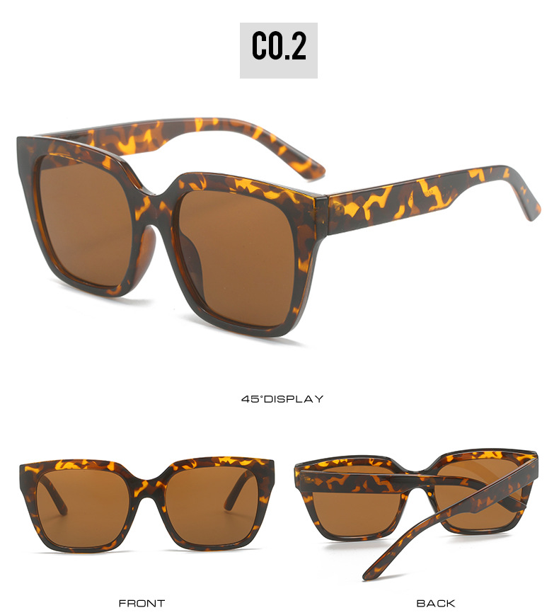 Retro Classic Style Color Block Leopard Pc Square Full Frame Women's Sunglasses display picture 4