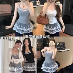 Pure Desire Sweet Hem レースステッチスタックキャミソール女性用夏の新しいスタイルのインナー胸パッド付き多用途ベースレイヤー