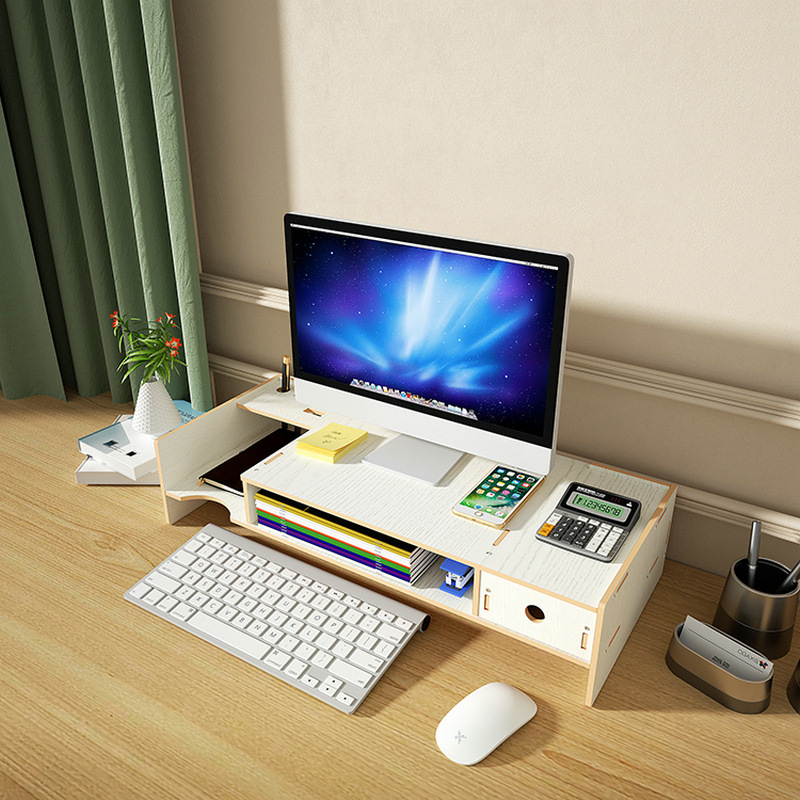 Soporte del monitor de la computadora escritorio Oficina almacenamiento cajón portátil teclado estante