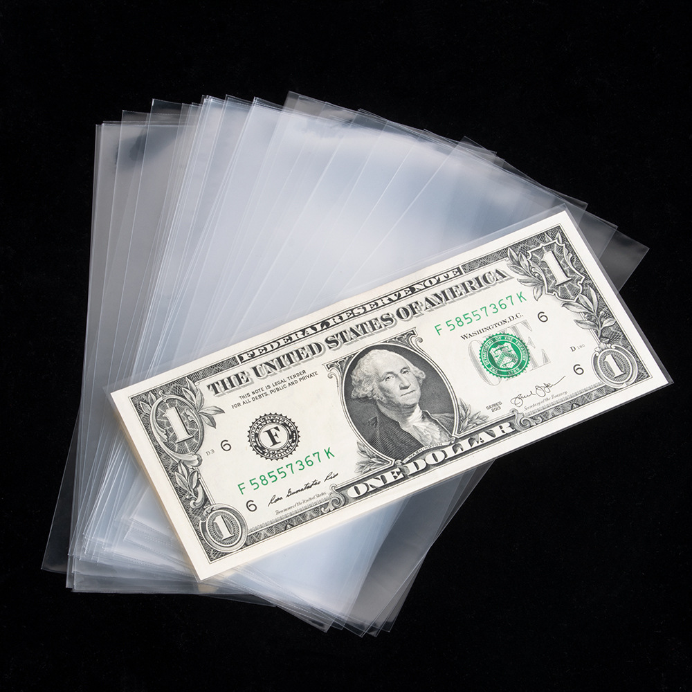 Caja de recolección de billetes conmemorativos transparentes de alta gama, bolsa de protección de billetes, bolsa de protección de billetes al por mayor