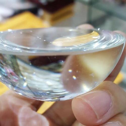 Transparent hemispheric crystal beads, semi-circular solid glass balls, half-sided crystal balls, smooth gemstone patch beads, available