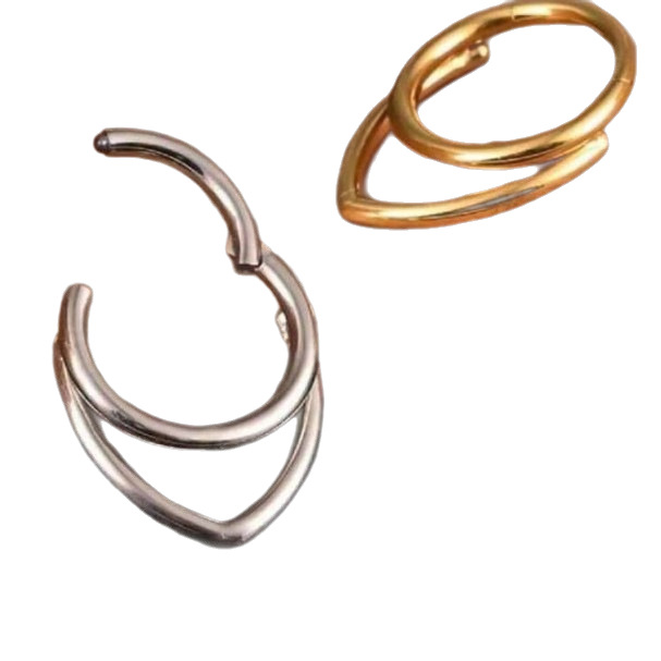 Rostfritt stål v-formad septum tragus ring för näsa och öra_voghion.com