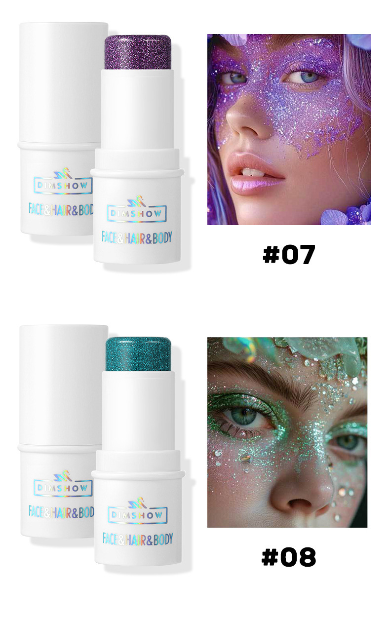 8-color stage makeup facial glitter eyeshadow beauty makeup Dazzling body sequin stick undefined