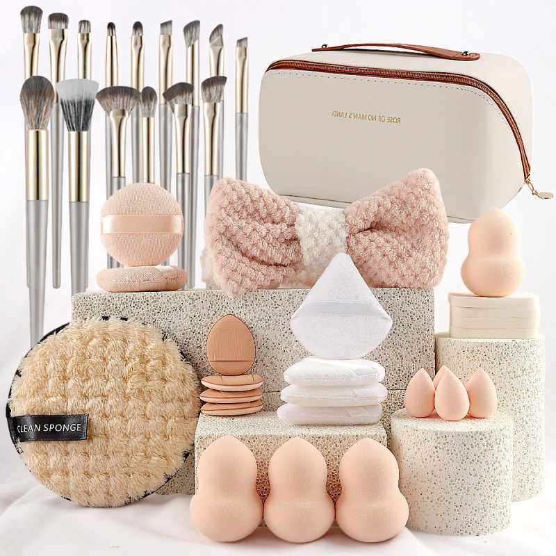 美品36個セット角型カバンセット15本化粧ブラシ美容セットパフヘアバンド|undefined