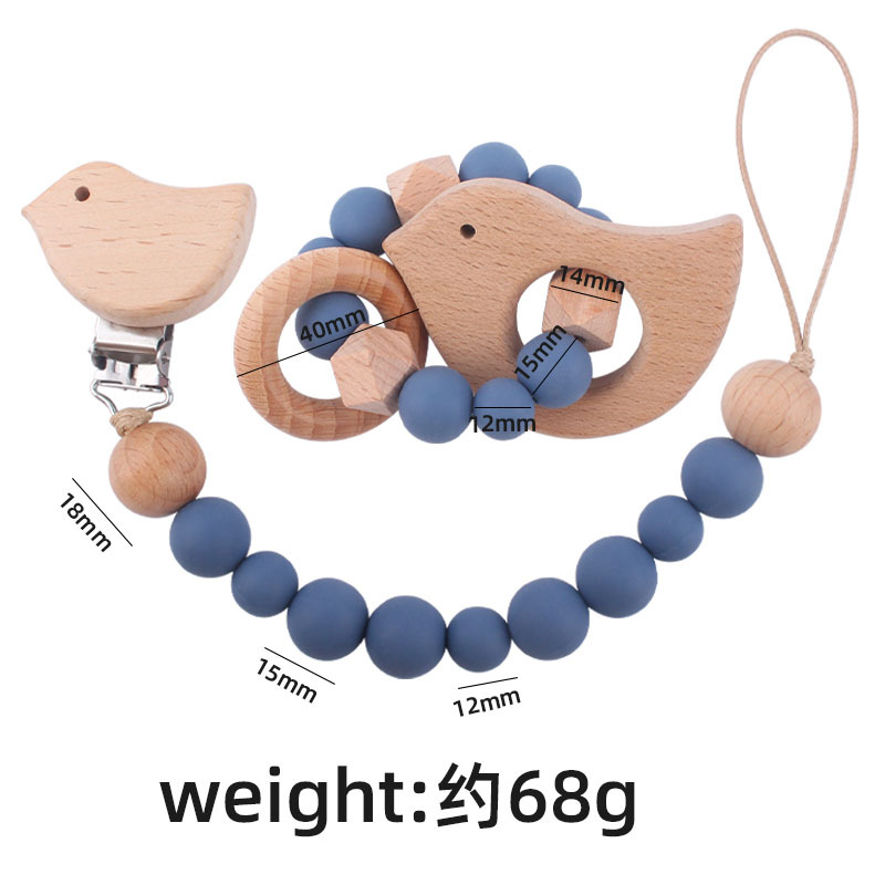 Nuevo bebé suministros de haya animal de dibujos animados chupete clip chupete Cadena de chupete teether traje bebé molar teether juguete