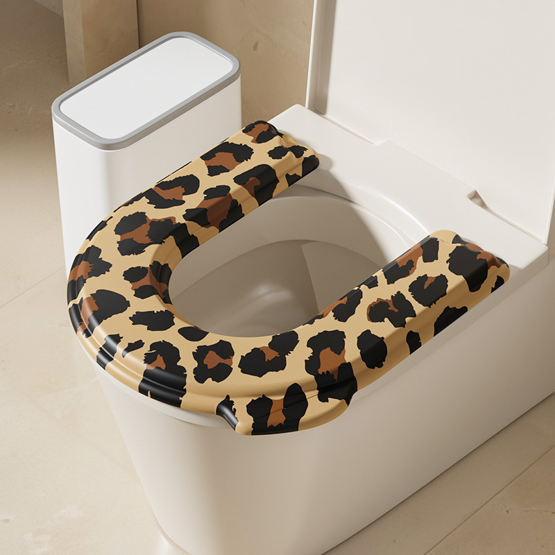 Half pack U-shaped toilet seat 4.5mm [leopard print B style]