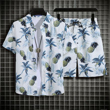 海边度假沙滩服男三亚旅游衬衣波夏威夷西米亚海南岛风花衬衫外贸