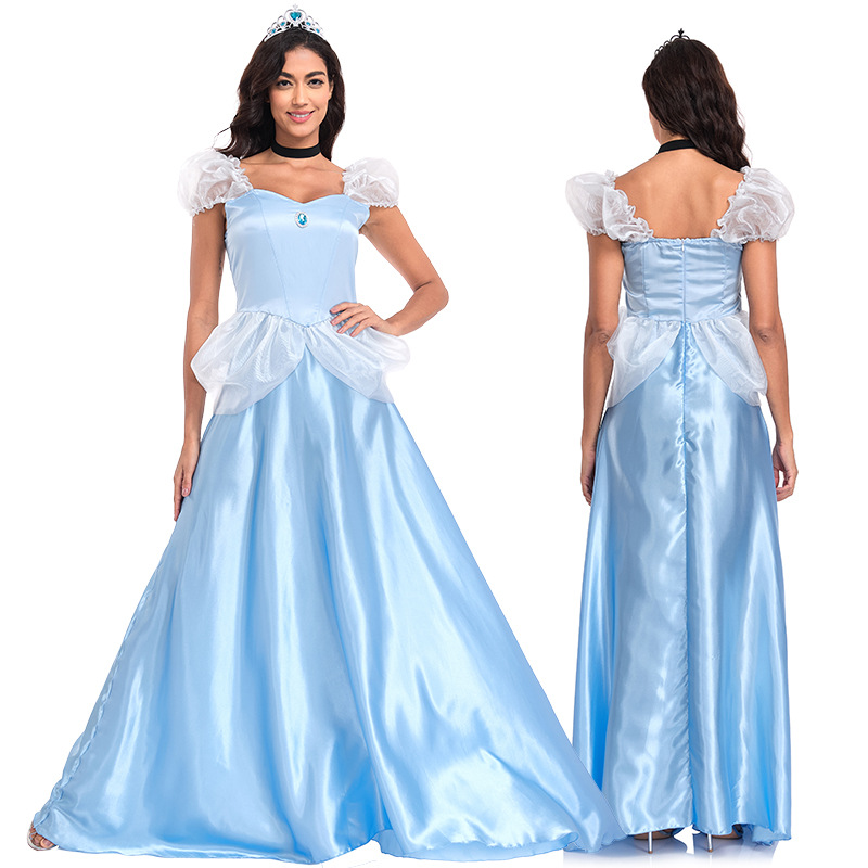 Halloween Blue Dress Stage Adult Snow White Dress Adult Cos Character Performance Costume
