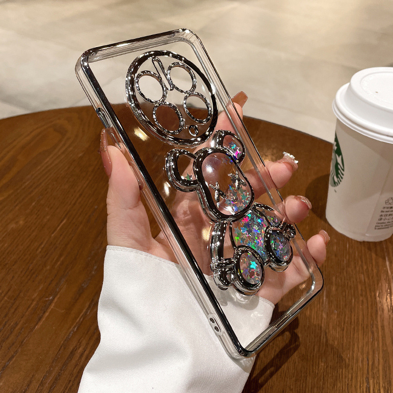 Huawei Mate70pro 流砂バイオレントクマ携帯電話ケース Puro70pro 電気メッキ x200 落下防止保護カバーに適しています。|undefined