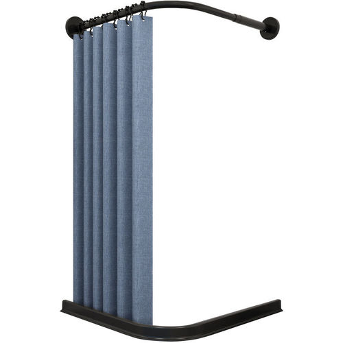 Wholesale Punch-Free Curved Rod Bathroom Shower Curtain Set with Magnetic Water Barrier Strip, Thick Waterproof Fabric Shower Dividing Curtain