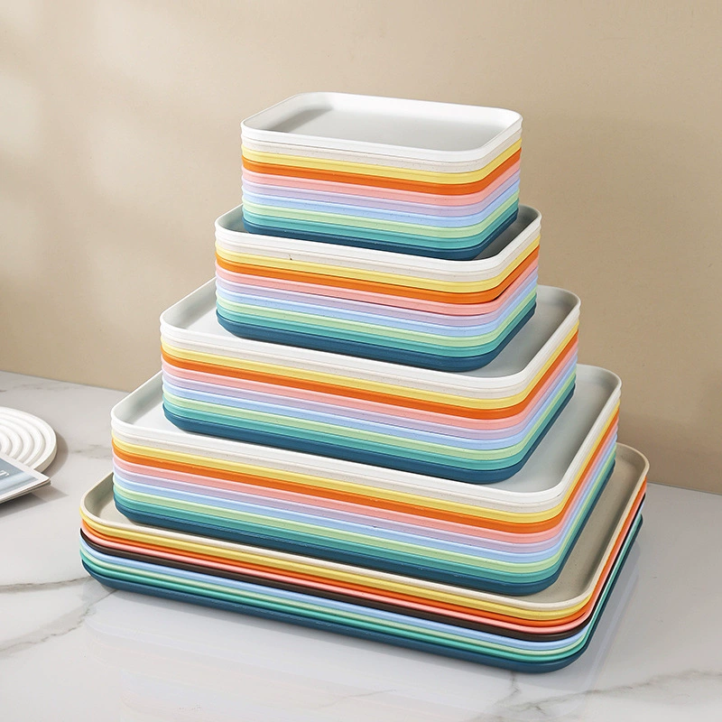 Rectangular Scandinavian plastic fruit tea cup for commercial use for home use for kindergarten, dinner plate