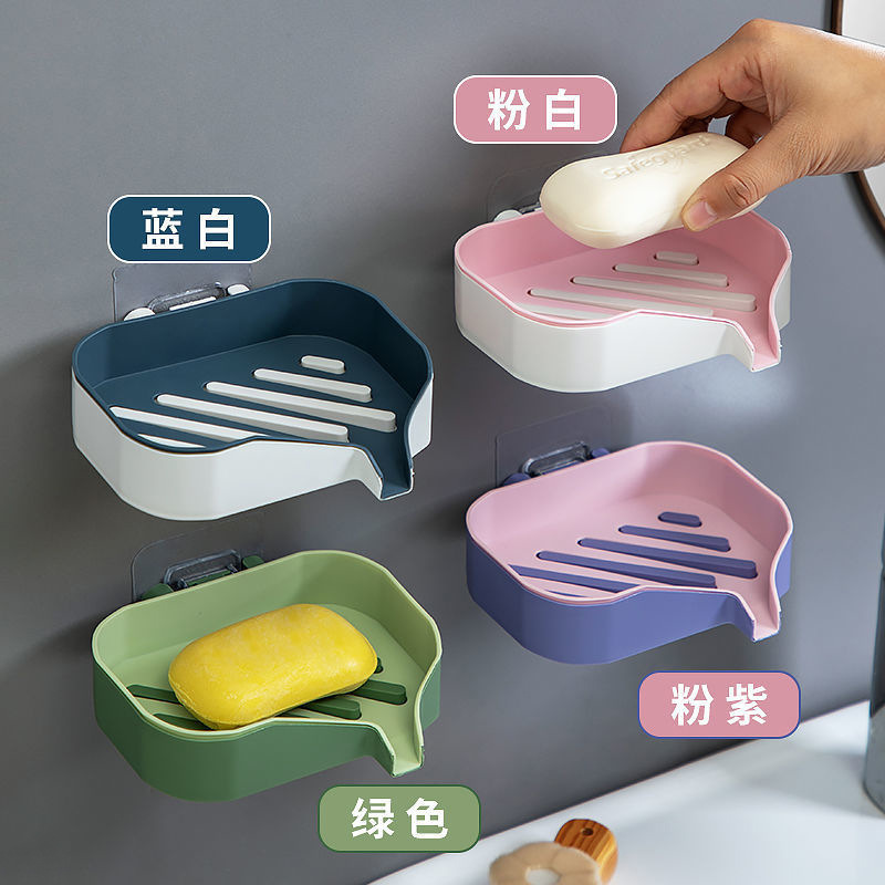 雙層肥皂盒免打孔壁掛式不積水瀝水家用浴室肥皂免釘吸盤式香皂架