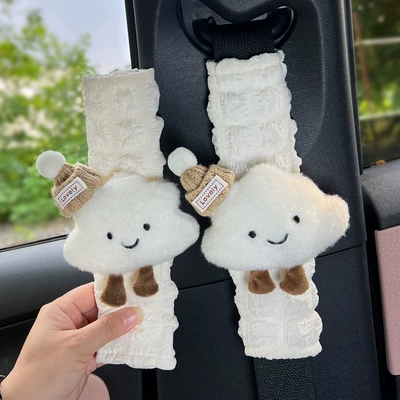 neck car safety belt decoration | Seat belt shoulder pad - cloud-hat-pair-of-puff-shoulder-pads-about-2563cm