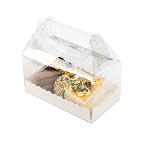 Transparent long portable cake roll packaging box Swiss towel roll packaging box mousse cake dessert pastry box
