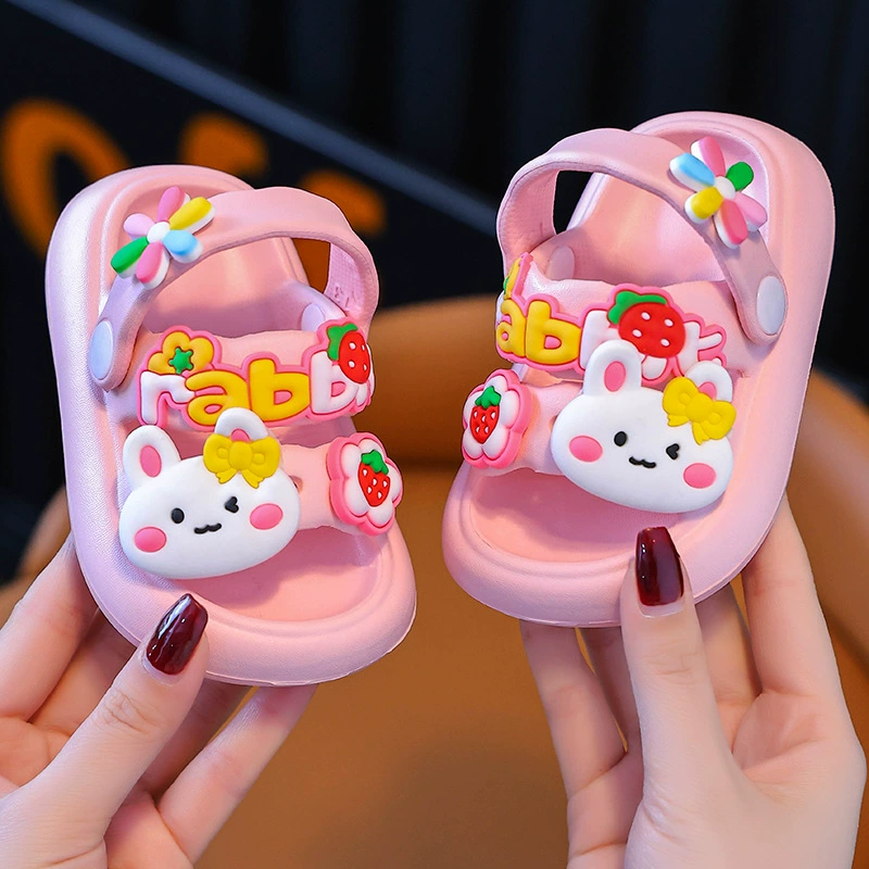 Детские холодные тапочки для девочек летом мультфильм милая ванна носить детские принцессы мягкие подошвы