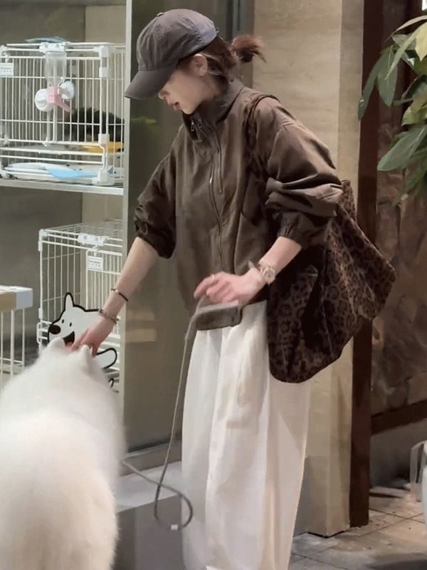 韩系立领短款冲锋衣外套女2025秋季新款休闲显瘦百搭洋气夹克上衣|undefined