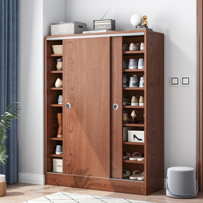 Shoe cabinet home large capacity door high vertical simple modern hallway cabinet sliding door heightened multi-layer sliding door shoe cabinet