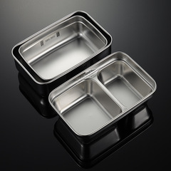 Stainless steel 304 Eatwell lunchbox inner pot, stretchable dining plate, multi-specification two-grid children's bento box accessories processing customization.