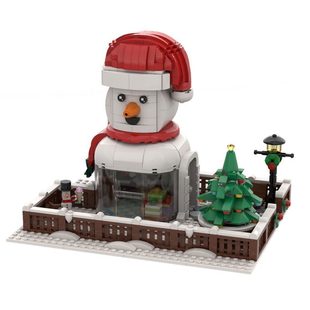 Building Blocks Moc-128658 Snowman House 975 Particle Number Building Block Toy Set Christmas Gift