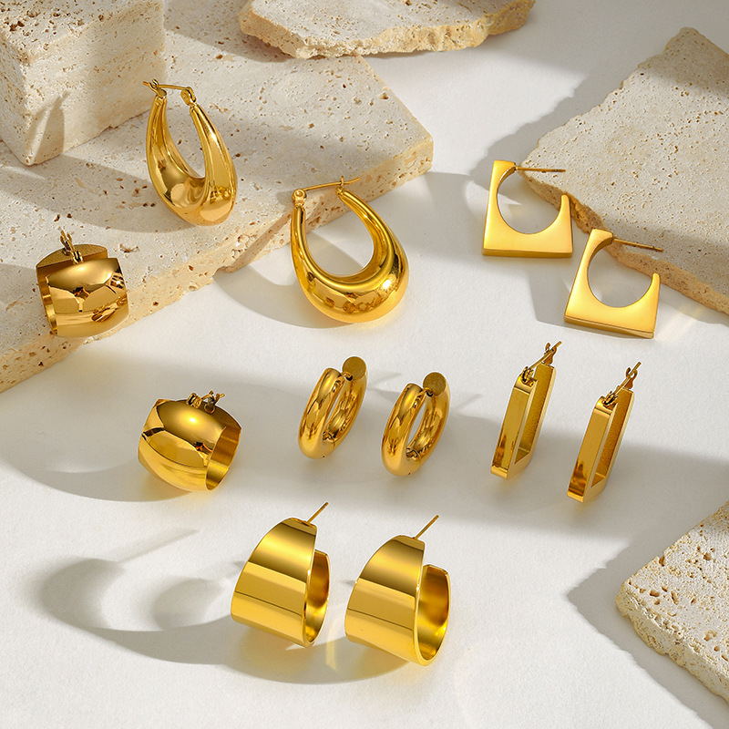 Geometric fashionable earrings stainless steel