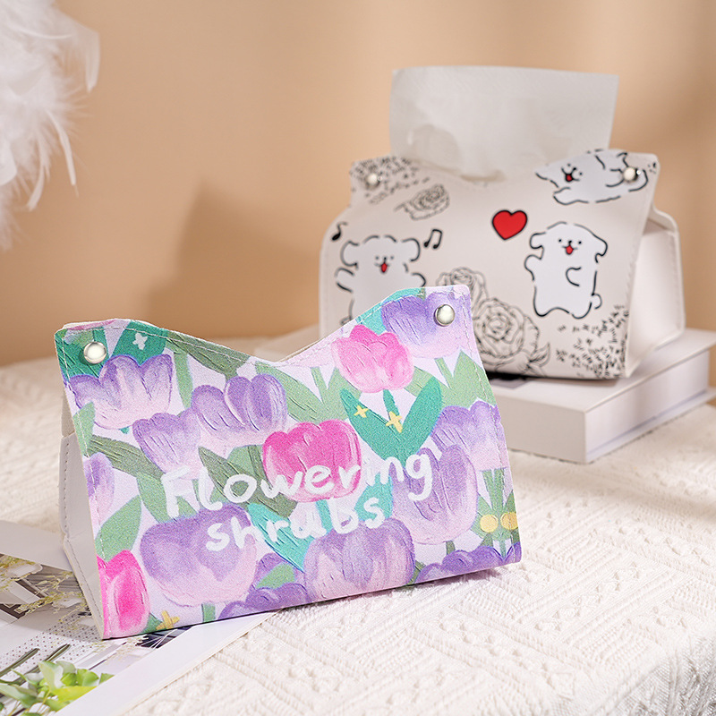 Caja de toallitas de escritorio encantadora caricatura doméstica sala de estar dormitorio caja de dibujo creativa caja de dibujo de papel automóvil caja de dibujo de servil