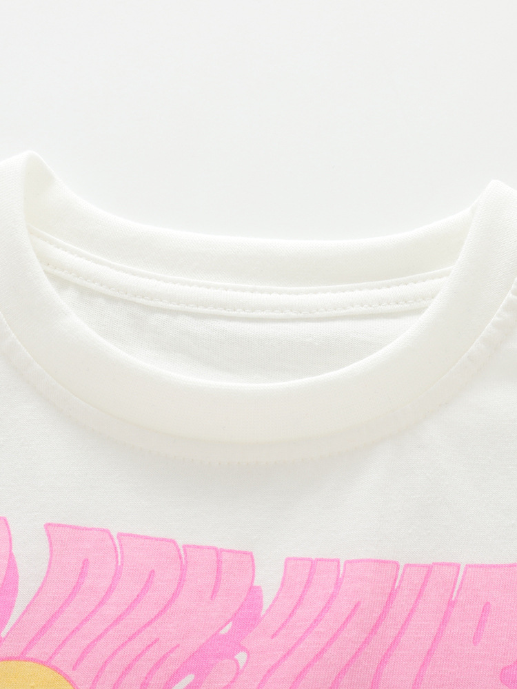 Trajes de niñas malwee transfronterizos, ropa de verano, nueva camiseta de cuello redondo para niñas lindas, juegos de dos piezas para niños europeos y estadounidenses