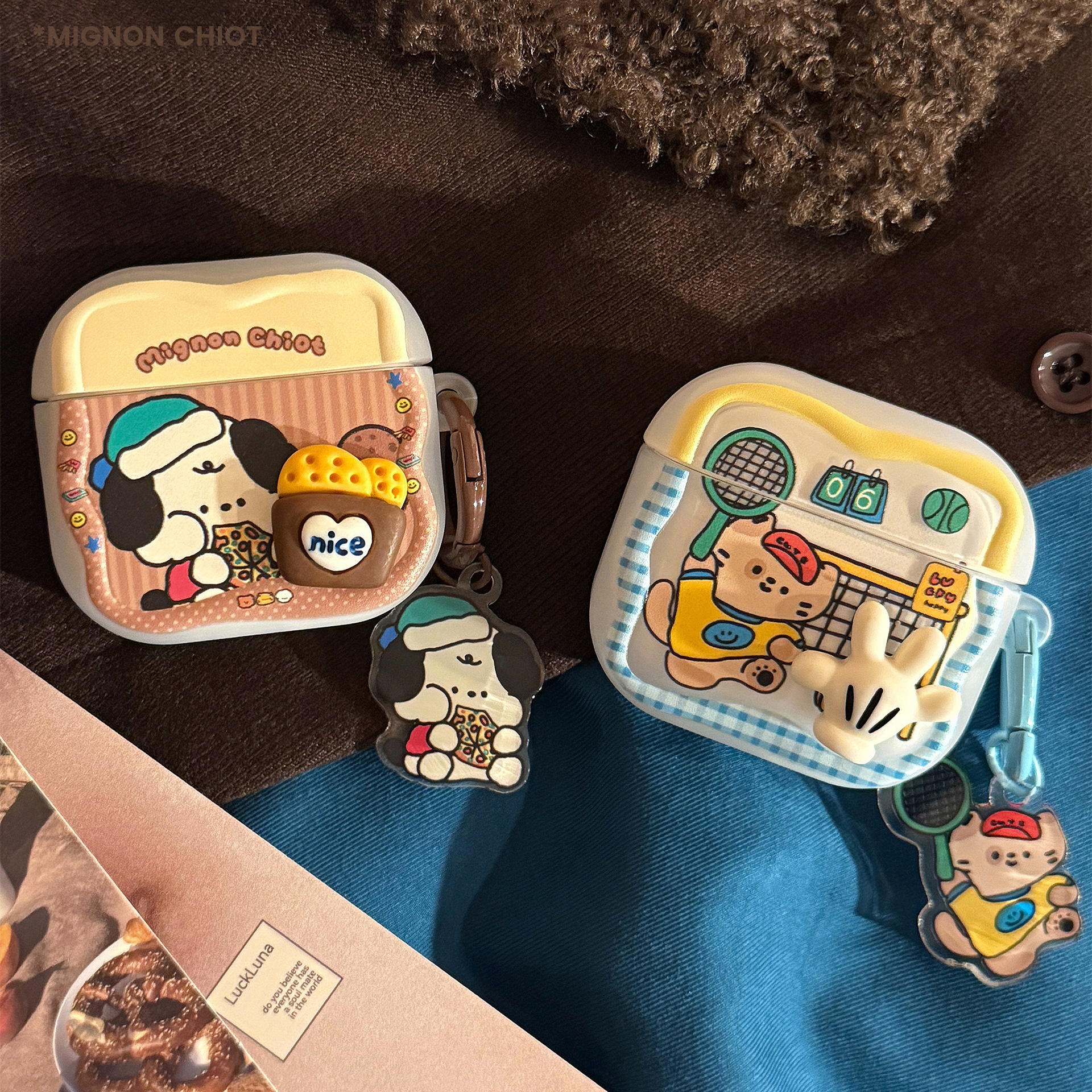 Cute estereoscópico para perros y gatos para Apple Airpods 4 generación cubierta de auriculares bluetooth Pro2 divertido 3 generación colgante 1 esmerilado