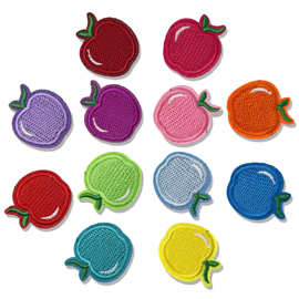 新款水果小苹果刺绣布贴童装服装辅料装饰贴可爱儿童卡通补丁贴