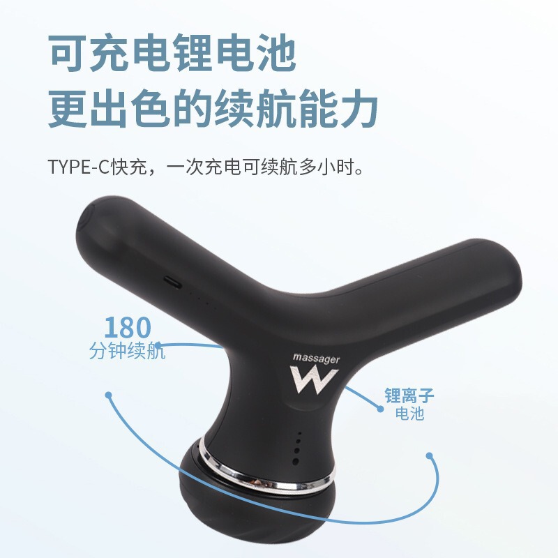 360回転 ° ミニ脂肪プッシャー、軽量でポータブルな肩と首のマッサージャー、多機能、強力で長持ちする筋膜ガン|undefined