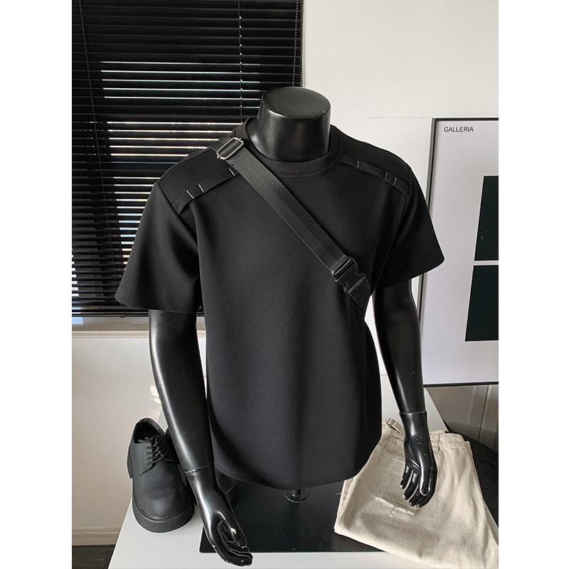 In Stock: New Model Deconstructed 250g Cotton Large Size Short-Sleeve T-Shirt for Men Dt6183-Special P18 Recommended Retail Price 48