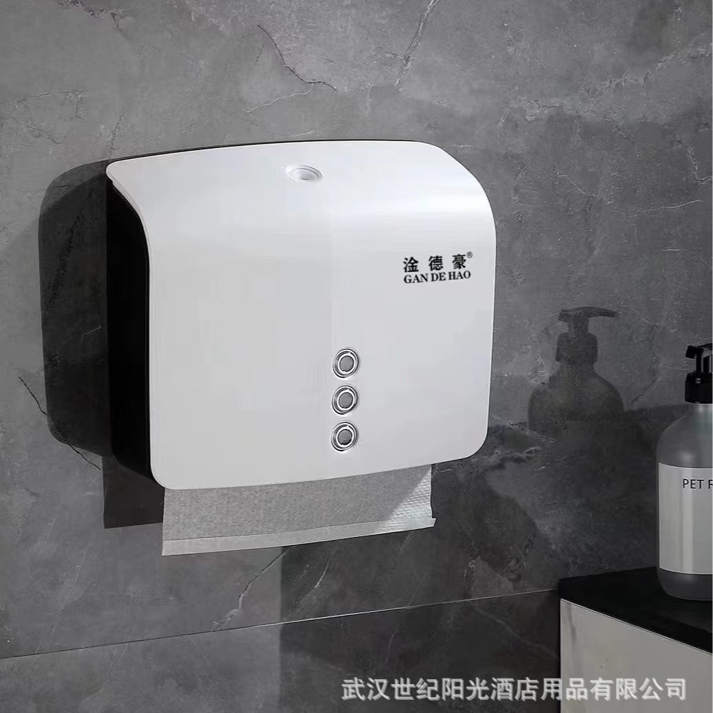 Caja de papel de rollo grande sin perforaciones Hotel rollo caja de papel higiénico estante de papel higiénico montado en la pared caja de papel de placa grande