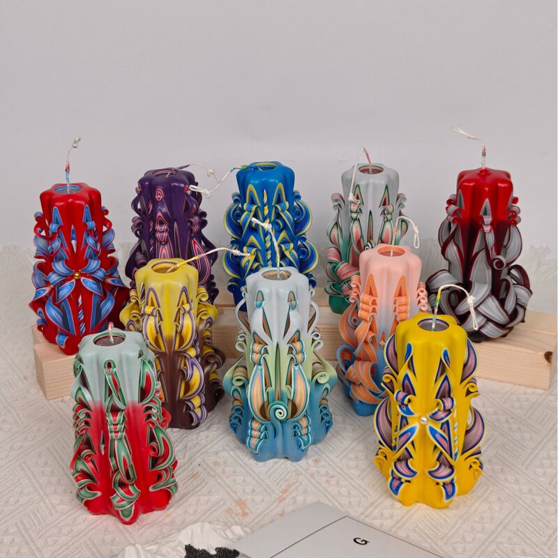 外国貿易クロスボーダー彫刻キャンドル、手作りアロマセラピー、誕生日や結婚式の装飾品、雰囲気のある記念品、ギフト|undefined