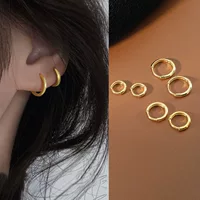 Серебряные серьги-кольца s925, женские корейские серьги для женщин, новые модные серьги-гвоздики 2021 года