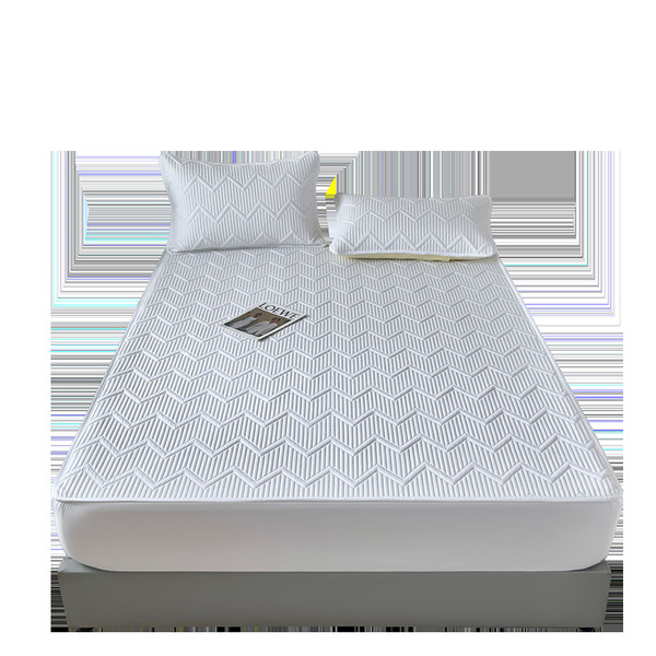 Solid color quilted waterproof bed