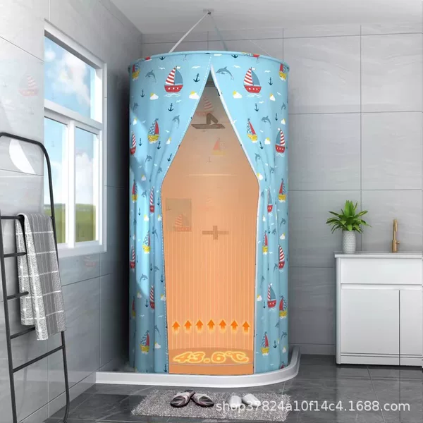 Customized Hanging Shower Curtain, Thickened Round Bathroom Shower Curtain, Waterproof Fabric, Bathroom Tent, Wholesale, No Drilling Required