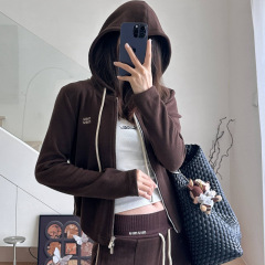 mm 连帽外套长裤套装女25秋冬9月新品短款卫衣直筒长裤慵懒百搭