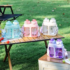 1600ml Summer Double-Sided Sip Straw Cup Children's Water Bottle Portable Cup Fitness Hydration Bottle