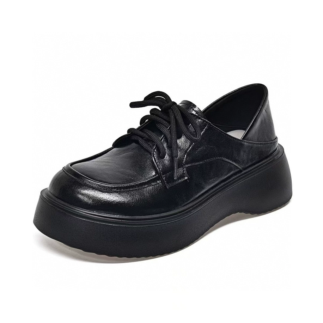 Demi-season footwear platform, shoes, loafers for leather shoes, Korean style
