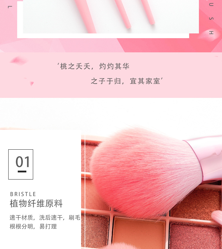 Cangzhou portable makeup brush set, mini soft-bristled powder brush, eyeshadow brush, foundation brush, makeup set brush, beauty tools Specification drawing