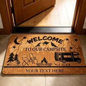 Cross-Border Rv Door Mat, Faux Coconut Palm Carpet, Entryway Dirt-Resistant Mat, Non-Slip, Easy to Maintain, Label and Shipping Available