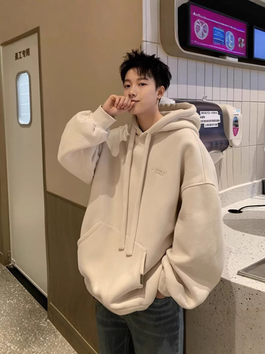 Men's Heavyweight Hooded Sweatshirt New Arrival Autumn/Winter Padded Top American Style Trendy Brand Loose Men's Outerwear