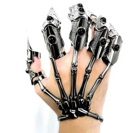 European and American Cross-border Harajuku Diablo Technology Gloves Robot Bionic Mechanical Alien Hand Adjustable Armor Ring Hot Sale