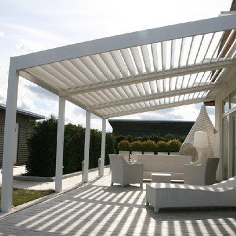 Aleación de aluminio toldo patio al aire libre inteligente Pabellón a prueba de lluvia eléctrica Louver toldo casa sombrilla Pabellón